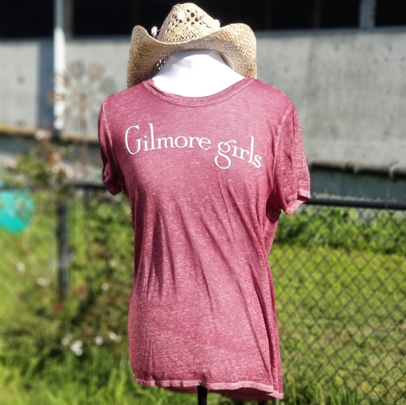 Gilmore Girls Tops - Gilmore girls semi sheer short sleeve shirt, L red